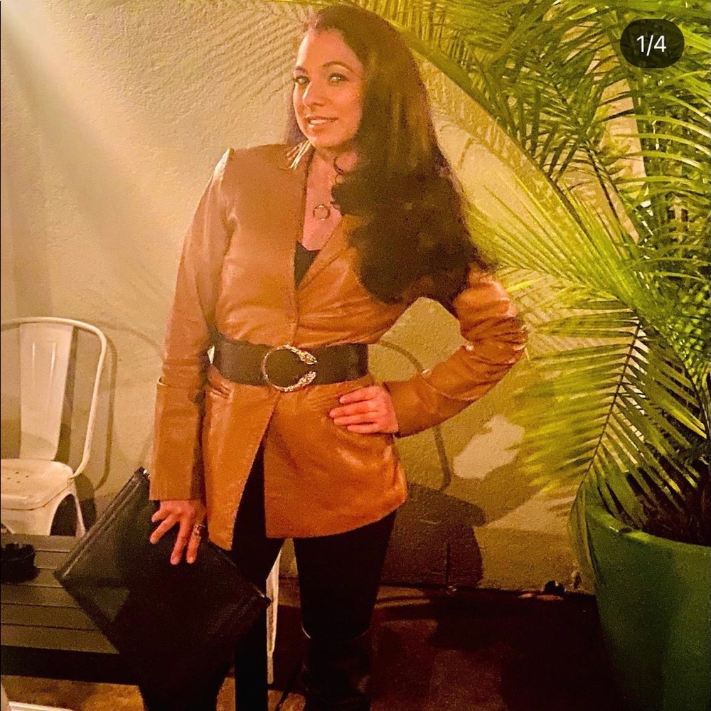 BCBG Maxazria leather blazer